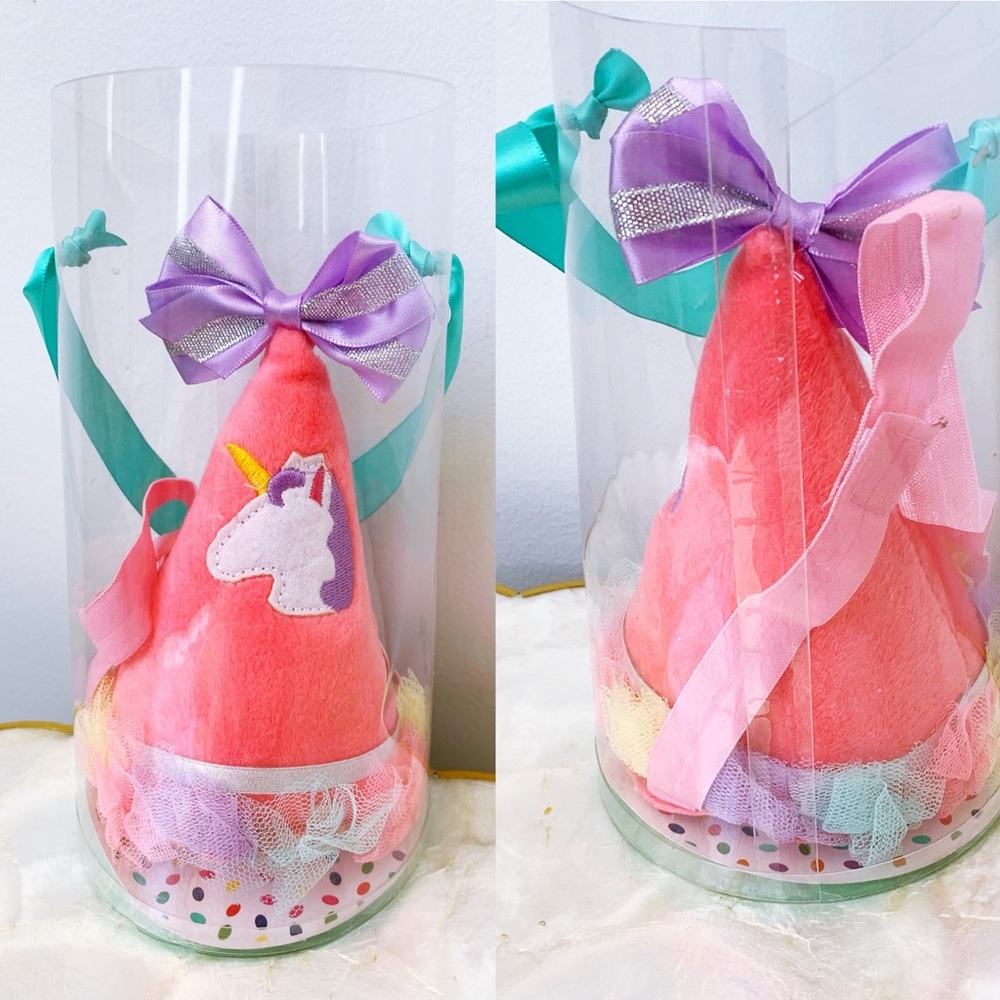 Pink Unicorn Plush Birthday Hat NEW